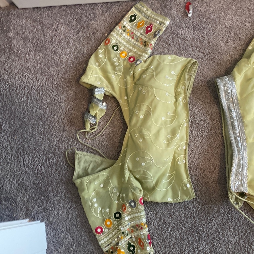 Sage green Indian lengha